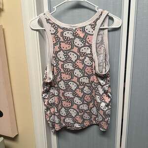 Sanrio Hello Kitty Pink All-Over Print Sleeveless Ribbed Sleep Tank Top